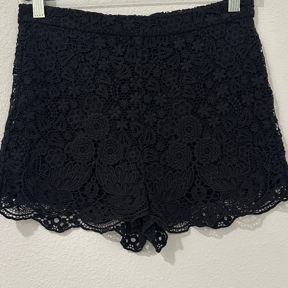 Red Valentino Lace Crochet Women's Shorts — Black